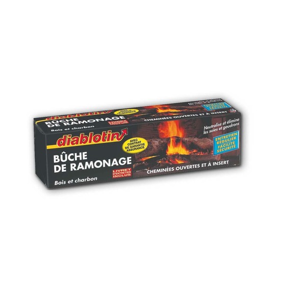 Bûche de ramonage - protection et entretien cheminée