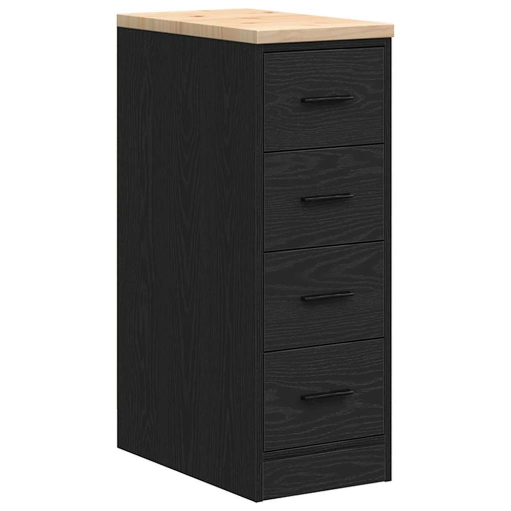 Armoire de rangement de garage noir 30x51x85 cm bois de pin
