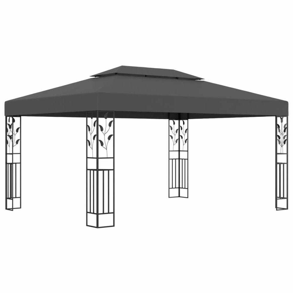 Tonnelle avec double toit 3x4 m anthracite