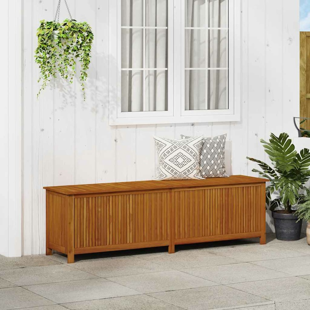 Boîte de rangement de jardin 200x50x58 cm bois d'acacia solide