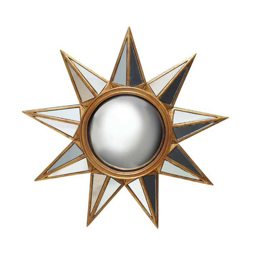 Miroir convexe soleil doré 34x34x34cm