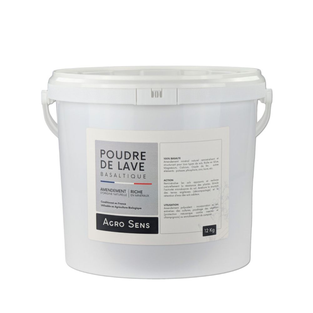 Poudre de lave basaltique - amendement minéral naturel - seau 12 kg