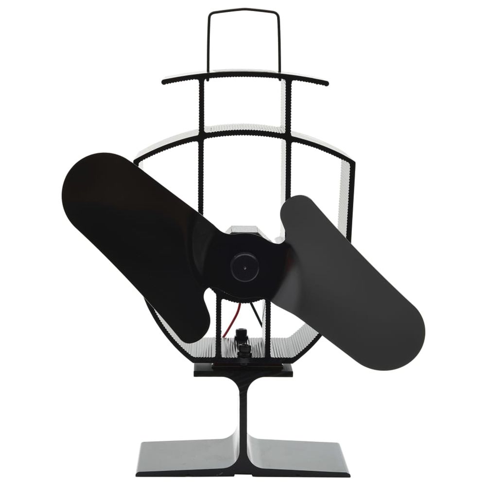 Ventilateur de poêle alimenté par chaleur 2 pales noir