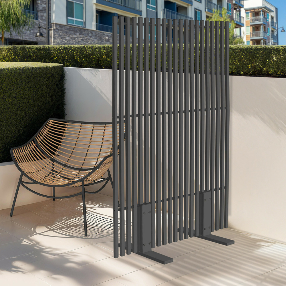 Paravent extérieur ajouré claustra décoratif 80 x 150 cm métal gris anthracite