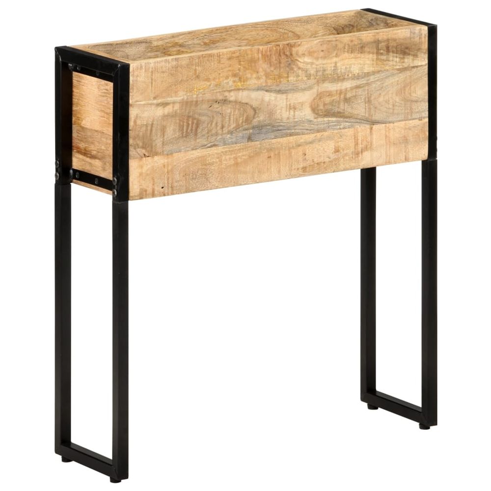 Jardinière d'extérieur 60x20x68 cm bois de manguier brut