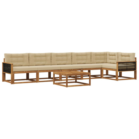 Ensemble de canapés d'extérieur 7 pcs naturel et beige