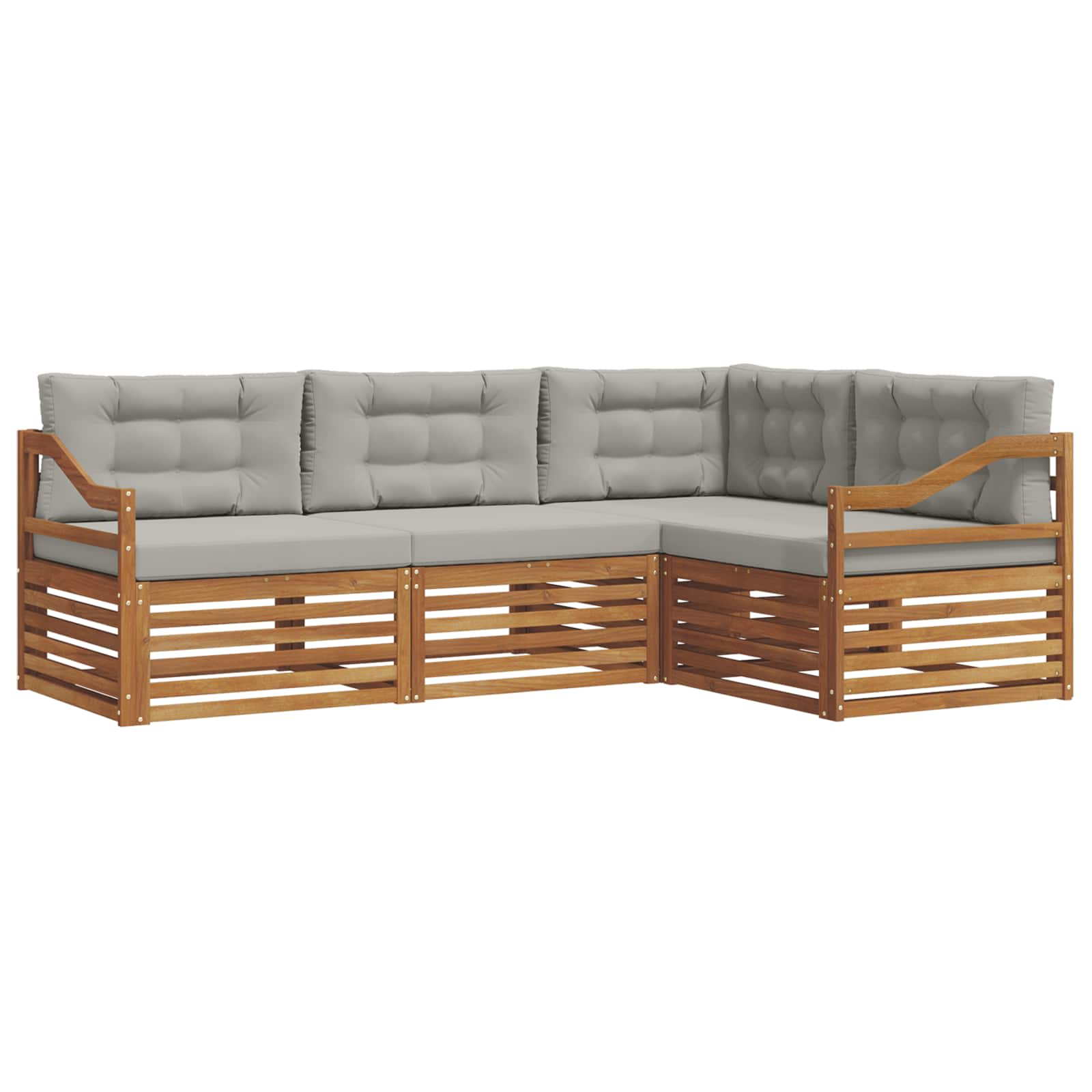 Ensemble de canapés d'extérieur 4 pcs gris naturel et clair