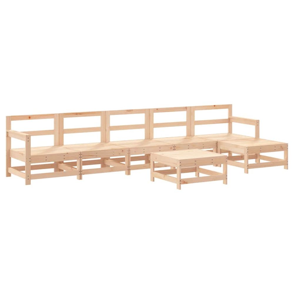 Salon de jardin 7 pcs bois de pin massif