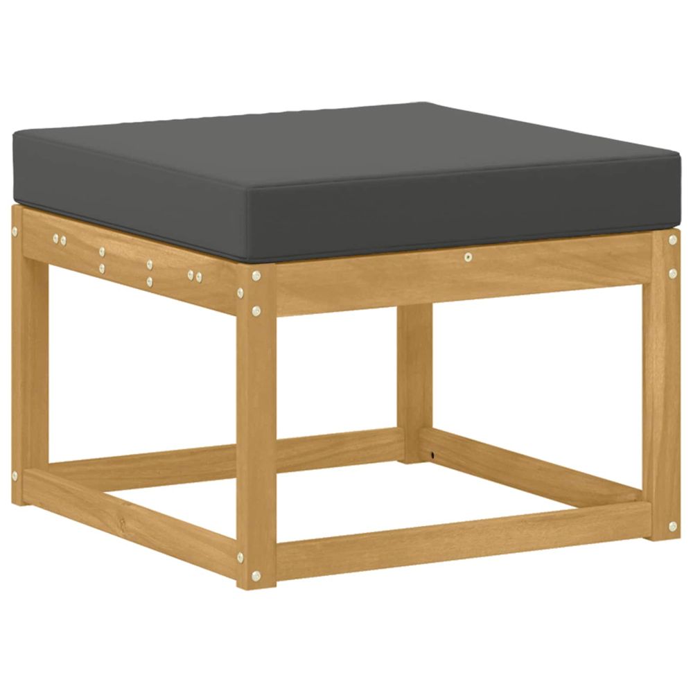 Hocker d'extérieur bois d'acacia massif blanc