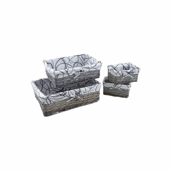 Corbeilles de rangement en éclisse grise (lot de 4)