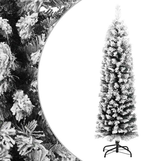Arbre de Noël neigeux avec base