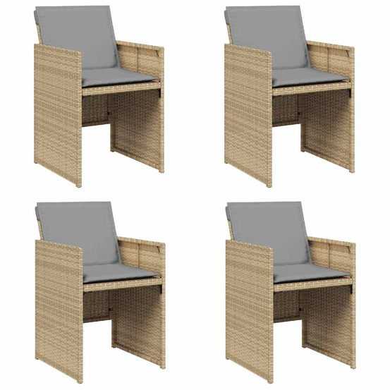 Chaises de jardin avec coussins lot de 4 mélange beige