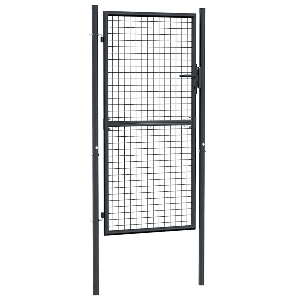 Portail de jardin grillagé en acier galvanisé gris 100 x 175 cm