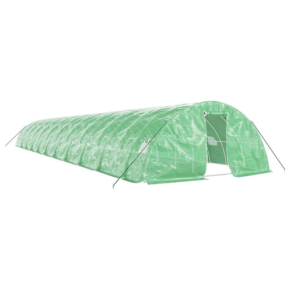 Serre avec cadre en acier vert 110 m² 22x5x2,3 m