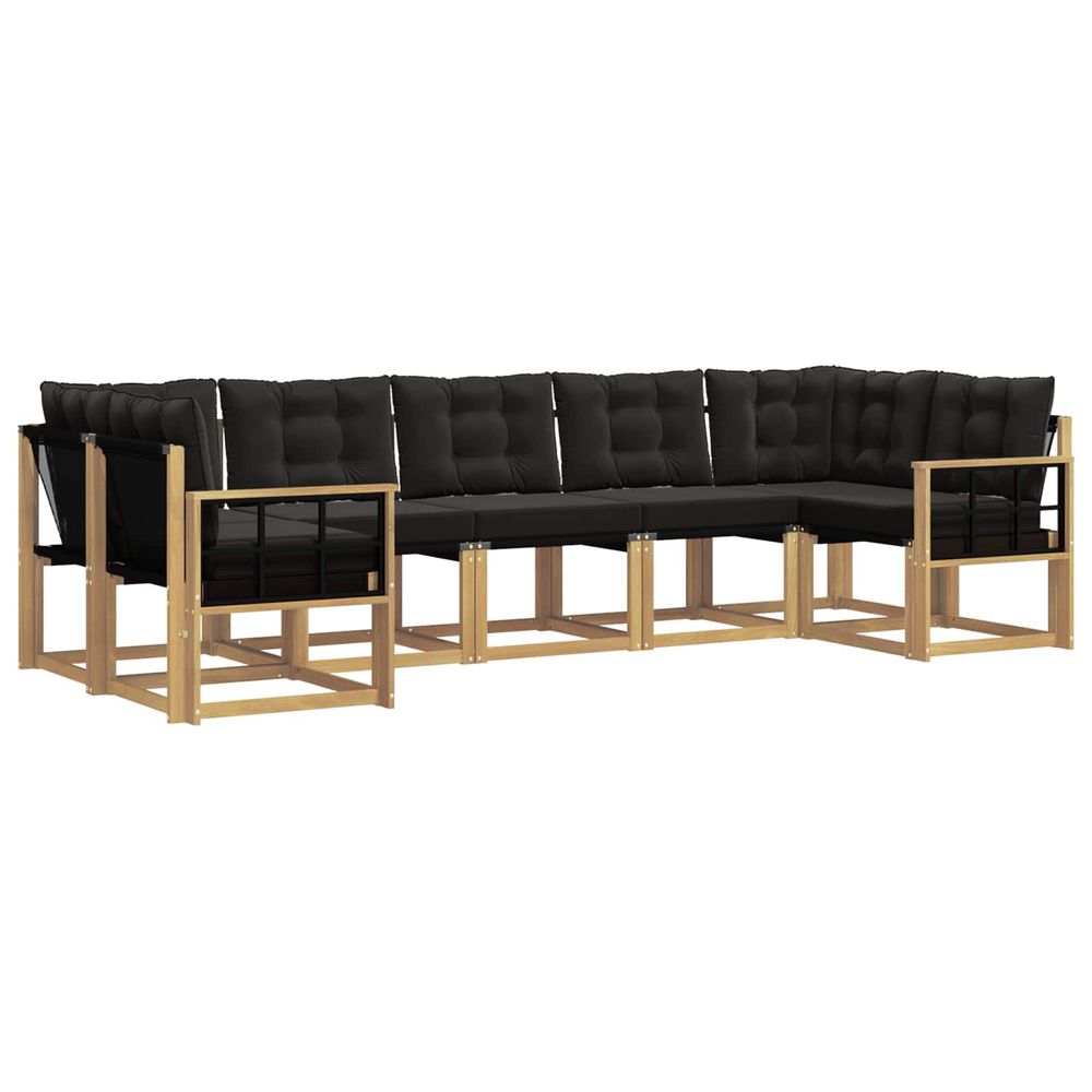 Ensemble de canapés d'extérieur 7 pc blanc et noir