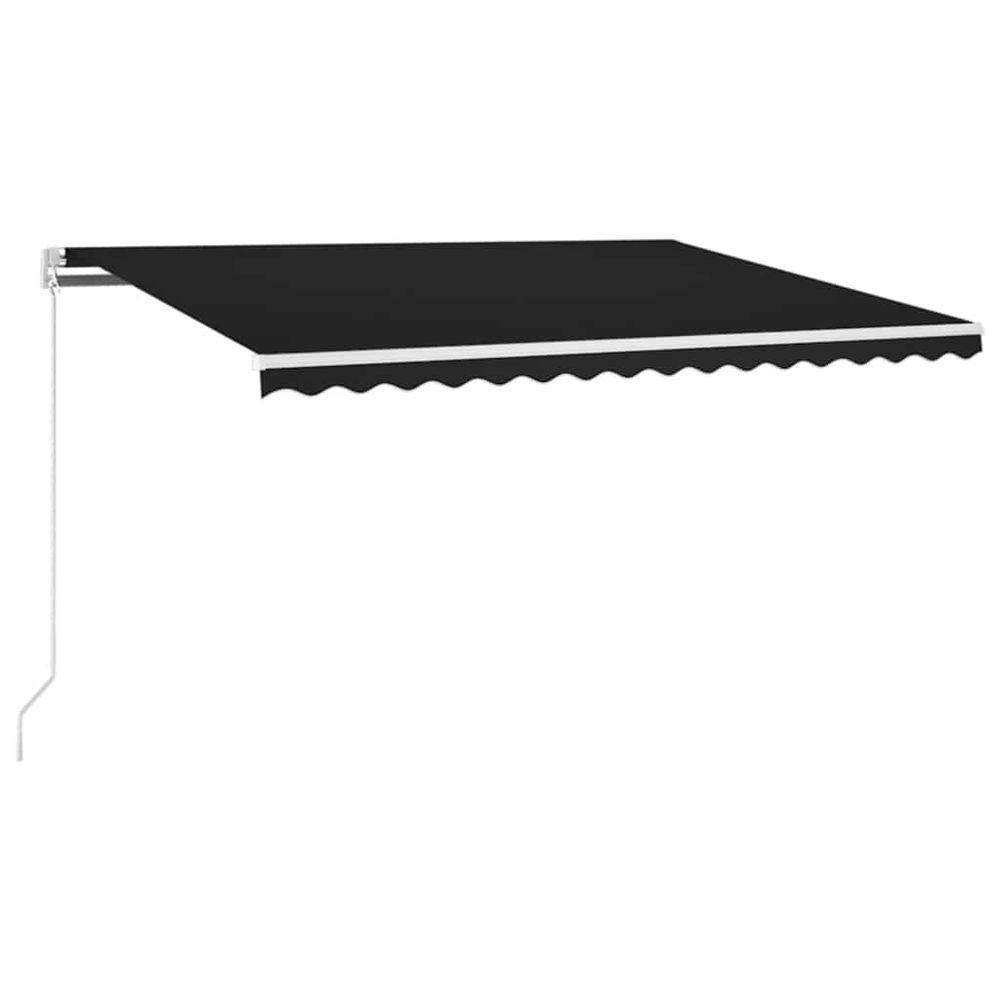 Auvent manuel rétractable avec led 450x350 cm anthracite
