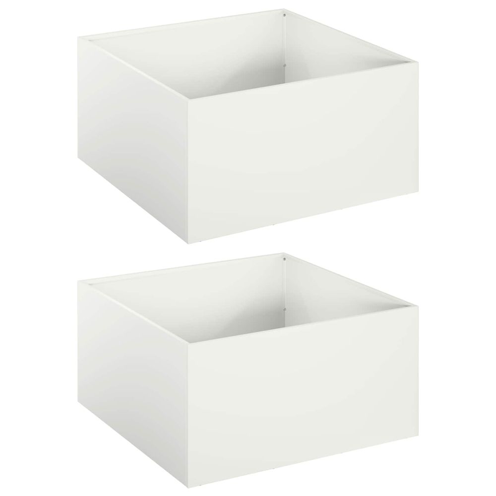 Cache-pot de jardin 2 pc blanc 60 x 60 x 30 cm
