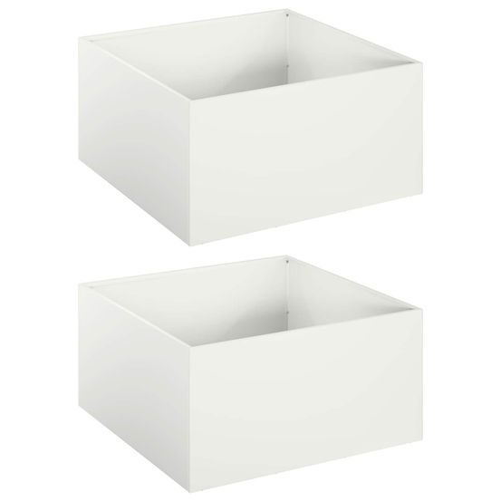 Cache-pot de jardin 2 pc blanc 60 x 60 x 30 cm