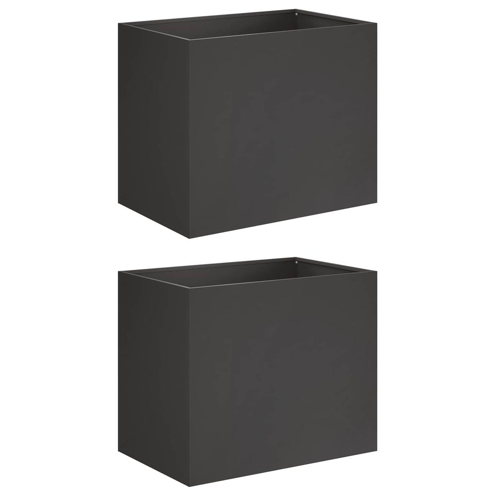 Cache-pot de jardin 2 pc noir 50 x 40 x 50 cm