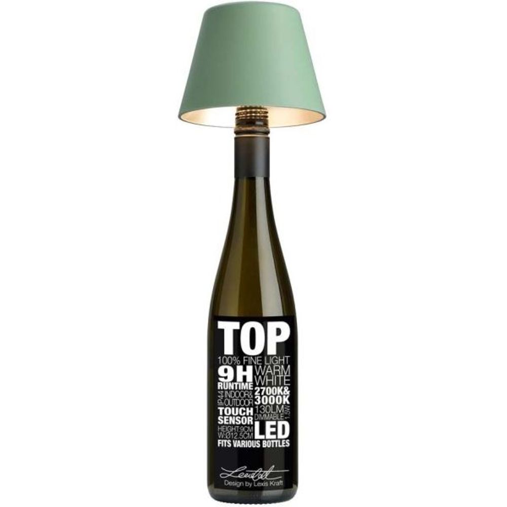 Abat-jour à fixer sur bouteille top 11 cm vert olive