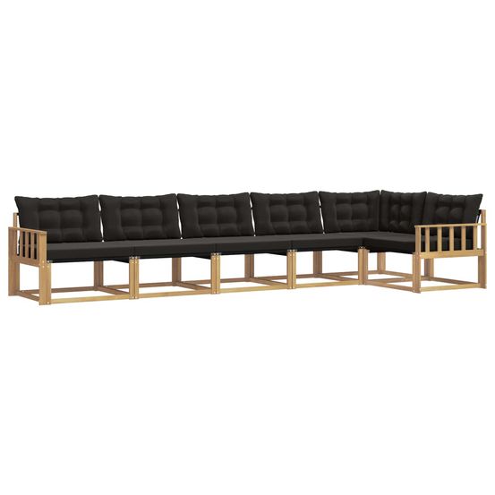 Ensemble de canapés d'extérieur 6 pc blanc et noir