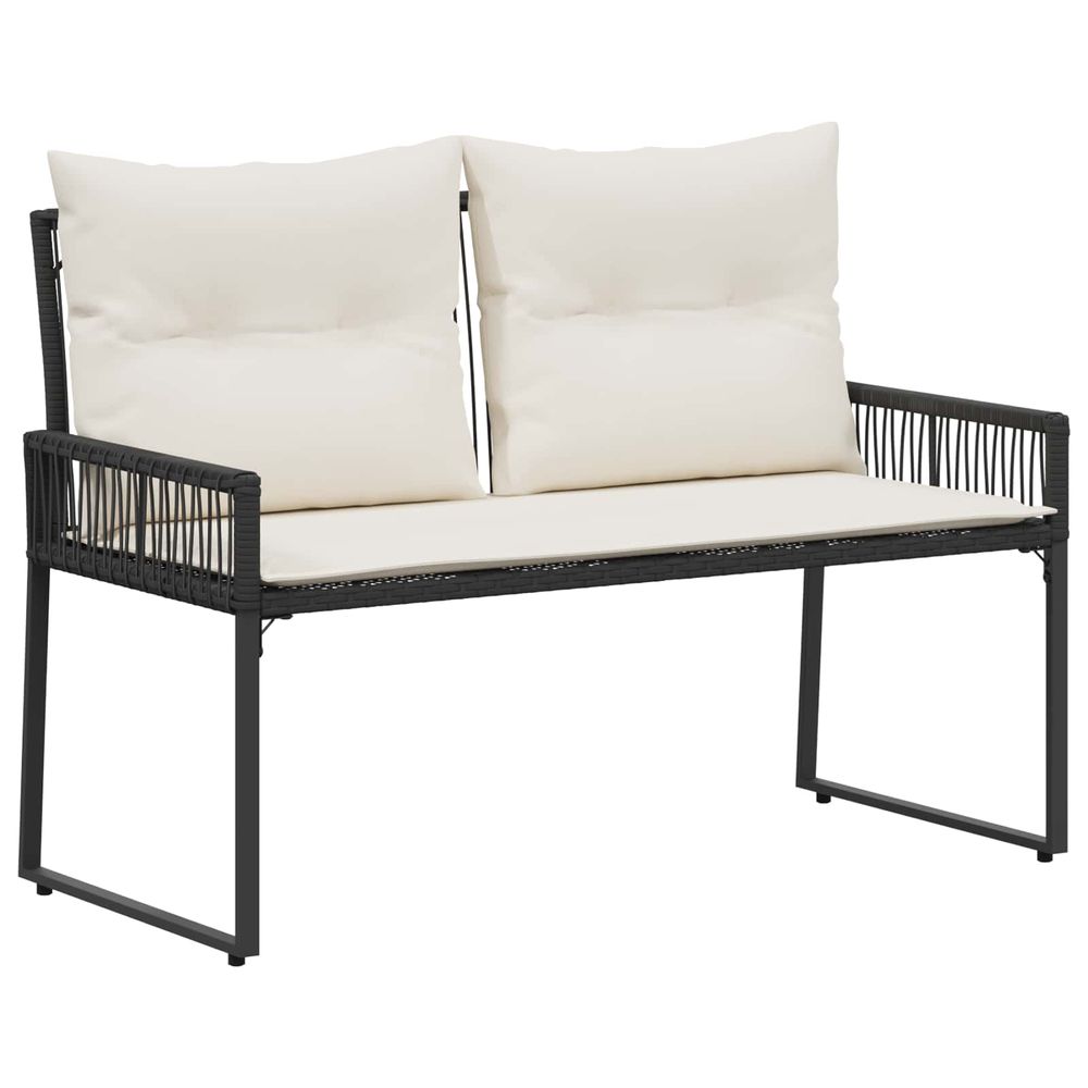 Banc extérieur 2 -seater 4 pc 110 x 59 x 82 cm polyrotin