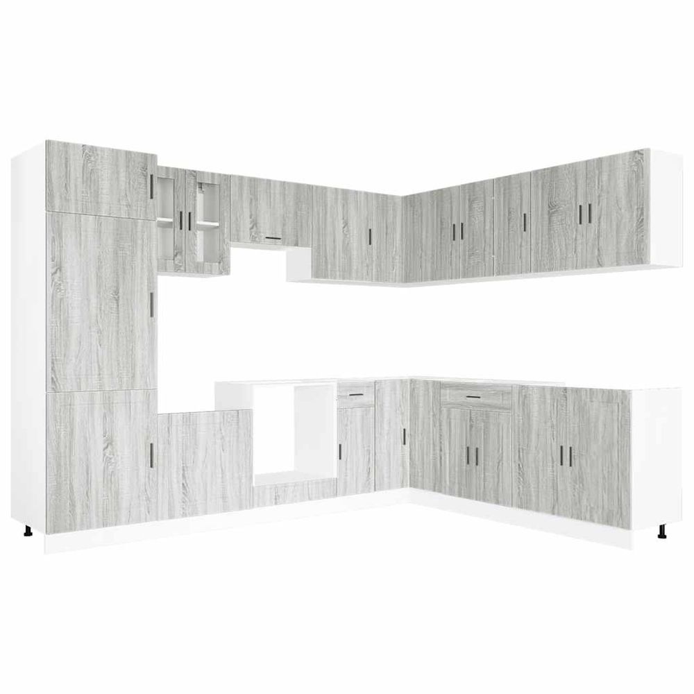 Ensemble d'armoires de cuisine 14 pcs porto bois d'ingénierie
