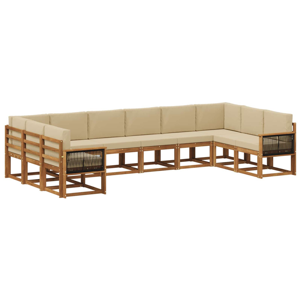 Ensemble de canapés d'extérieur 10 pcs naturel et beige