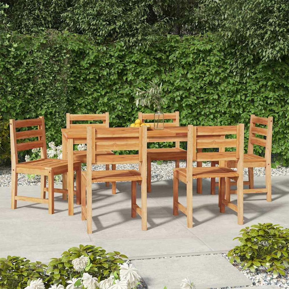 Ensemble à manger de jardin 7 pcs bois de teck solide