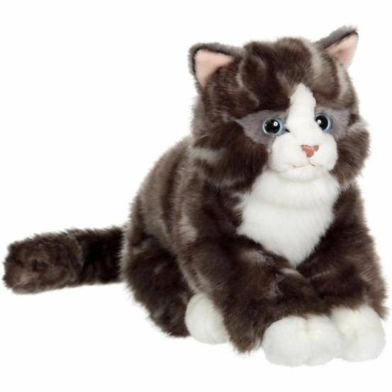 Peluche chat mimiz 28 cm - gris
