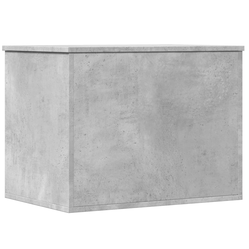 Boîte de rangement gris béton 60x42x46 cm bois d'ingénierie