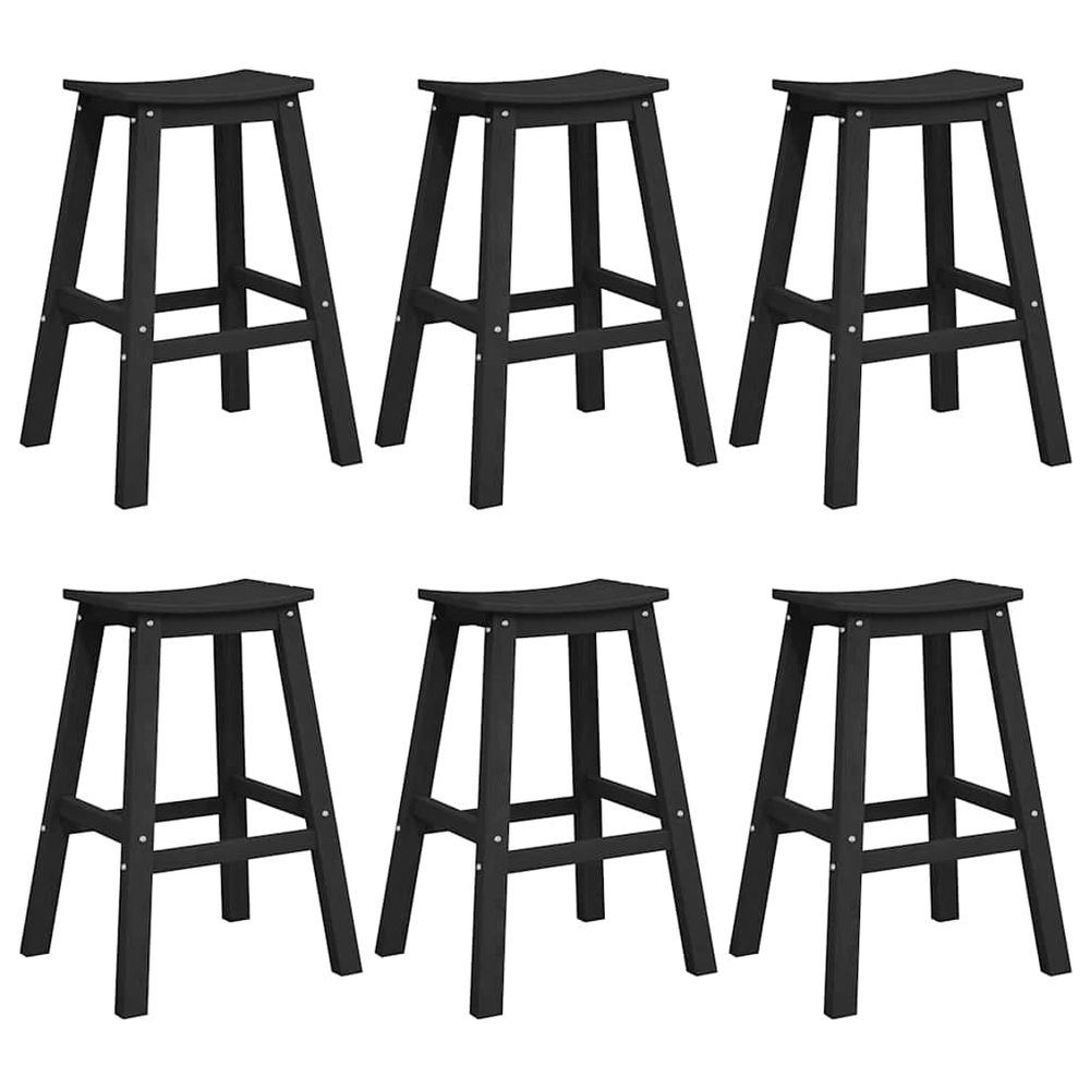 Ensemble de bar de jardin 6 pc noir hdpe