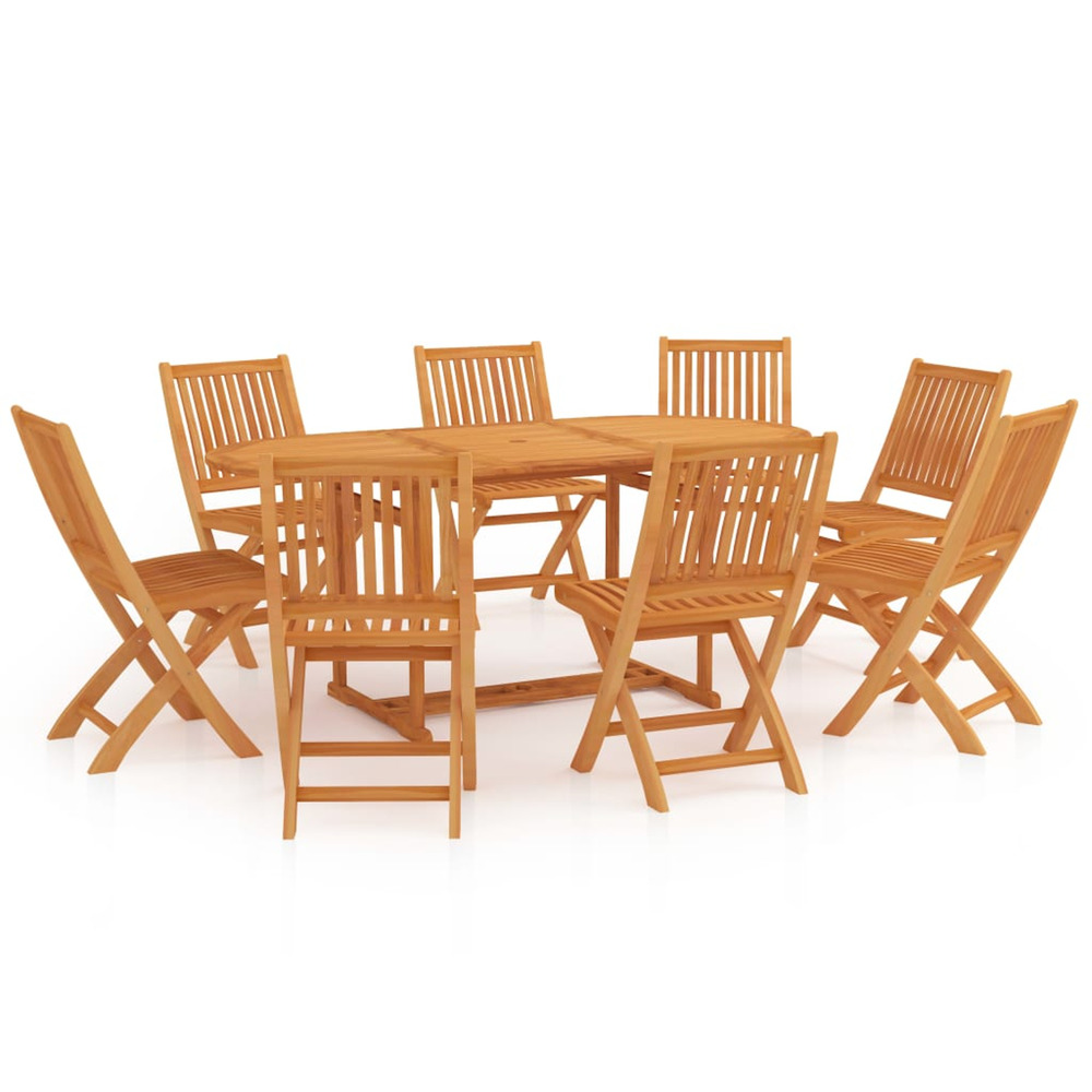 Ensemble à manger de jardin 9 pcs bois de teck massif