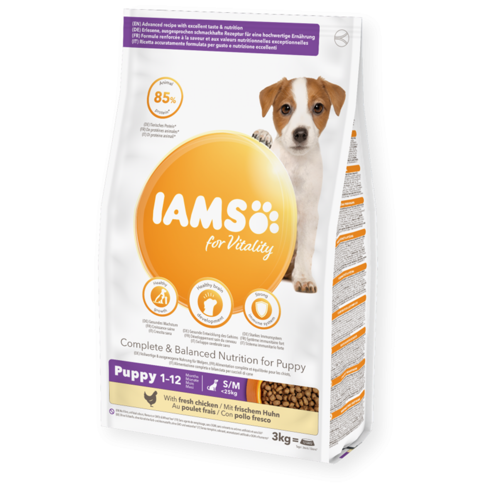 Croquettes chiot s/m poulet- iams for vitality 3 kg