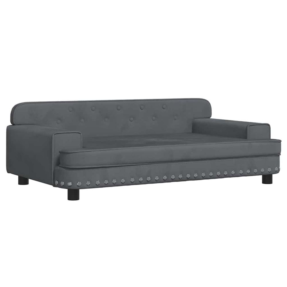 Lit pour chien gris foncé 90x53x30 cm velours