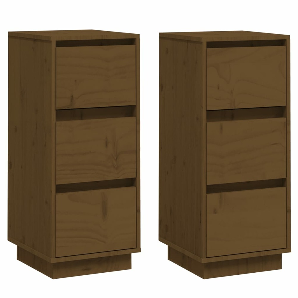 Buffet bahut commode armoire meuble de rangement organisateur cuisine salle de séjour salons lot de 2 32 x 34 x 75 cm bois ma