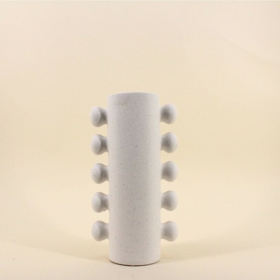 Vase en porcelaine à perles latérales 31cm