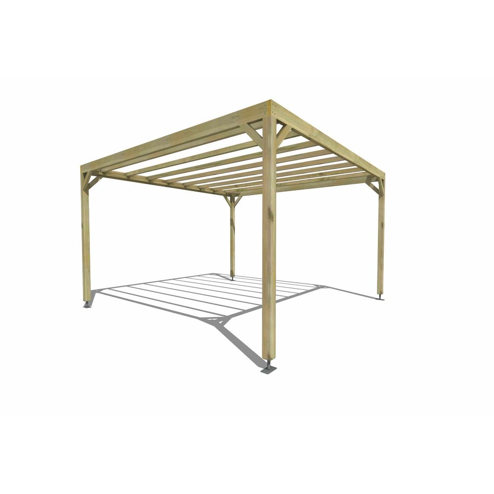 Pergola bois • 4m x 4m • indépendante • sens profondeur • livraison comprise