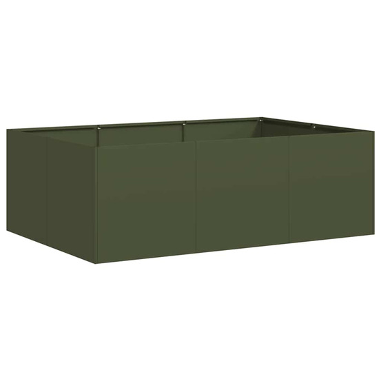 Jardinière d'extérieur vert olive 120x80x40 cm acier