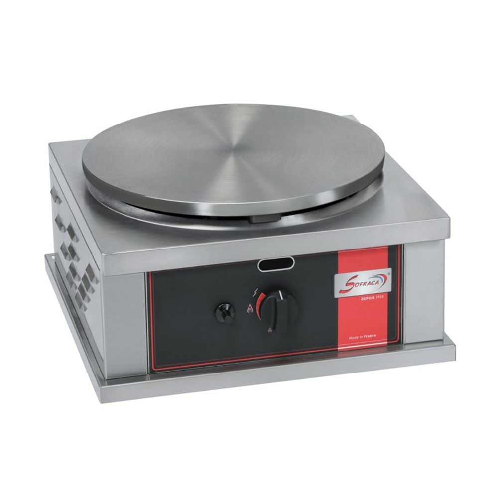 Crêpière gaz professionnelle carrée à usage intensif - ø 400 mm - sofraca
