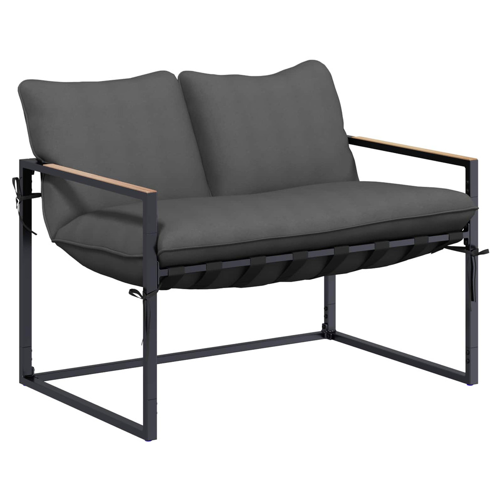 Ensemble de canapé de jardin noir et anthracite acier
