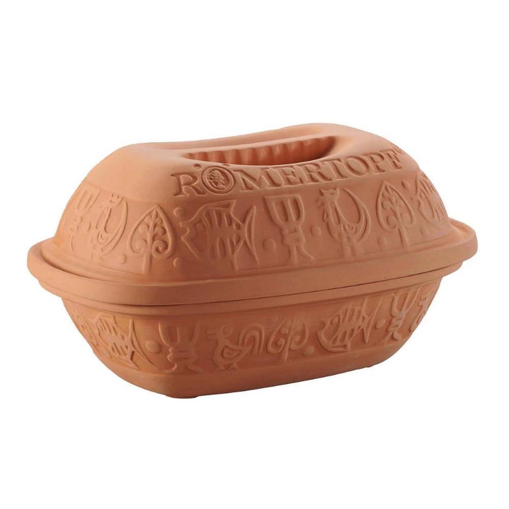 Cocotte four rectangulaire en argile naturelle 1.5l terracotta - 9110282