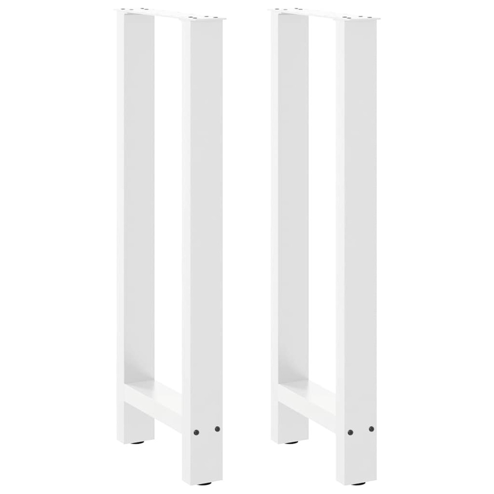 Pieds de table de bar blanc 2 pièces 50 x (100-101) cm acier