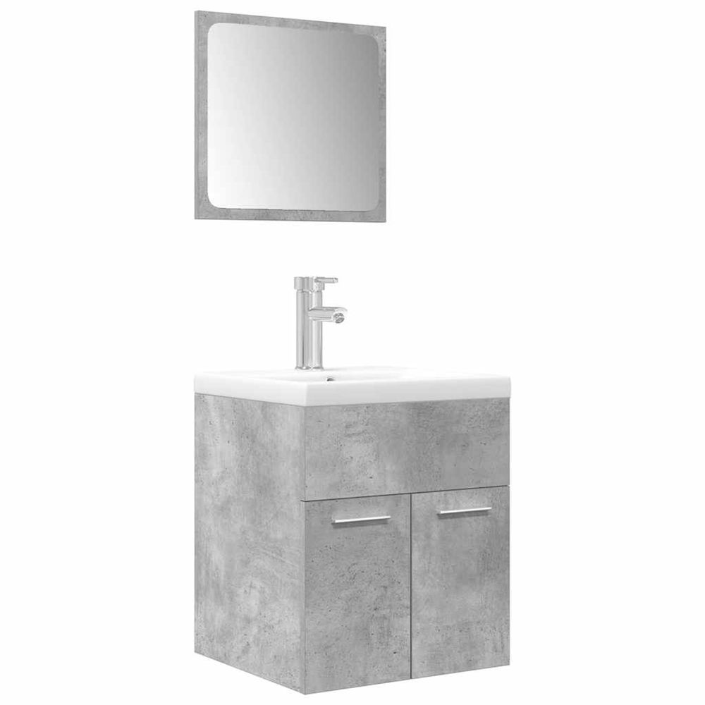 Ensemble de meubles de salle de bain 3 pcs gris béton