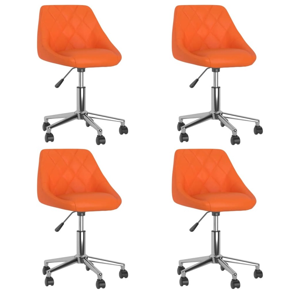Chaises de salle à manger pivotantes 4 pcs orange similicuir