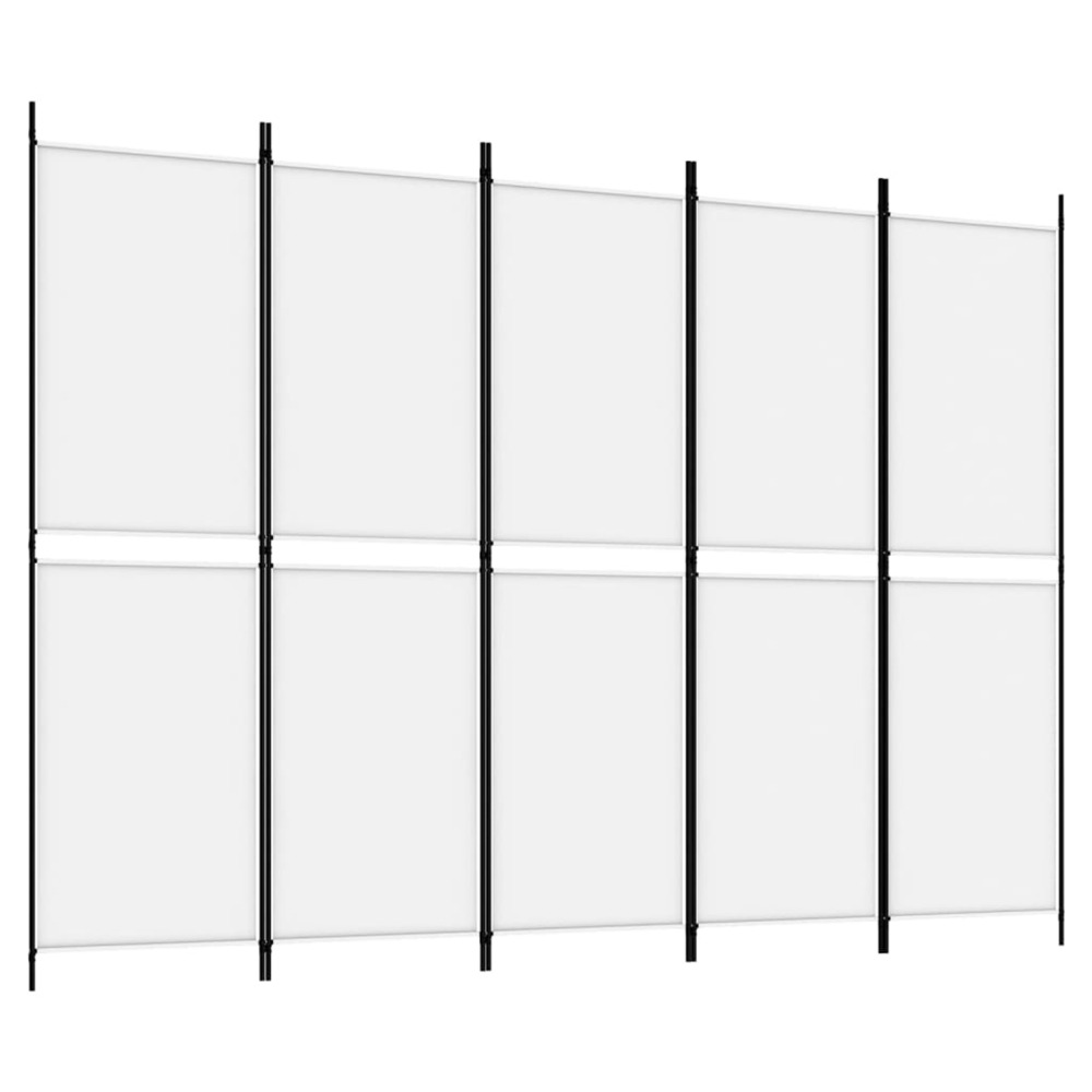 Cloison de séparation 5 panneaux blanc 250x180 cm tissu