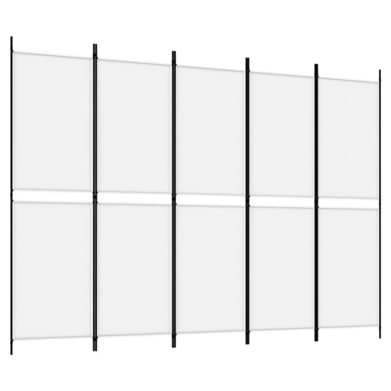 Cloison de séparation 5 panneaux blanc 250x180 cm tissu