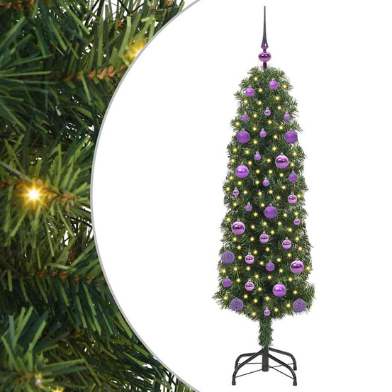 Sapin de noël artificiel vert 150 cm pvc et acier et plastique