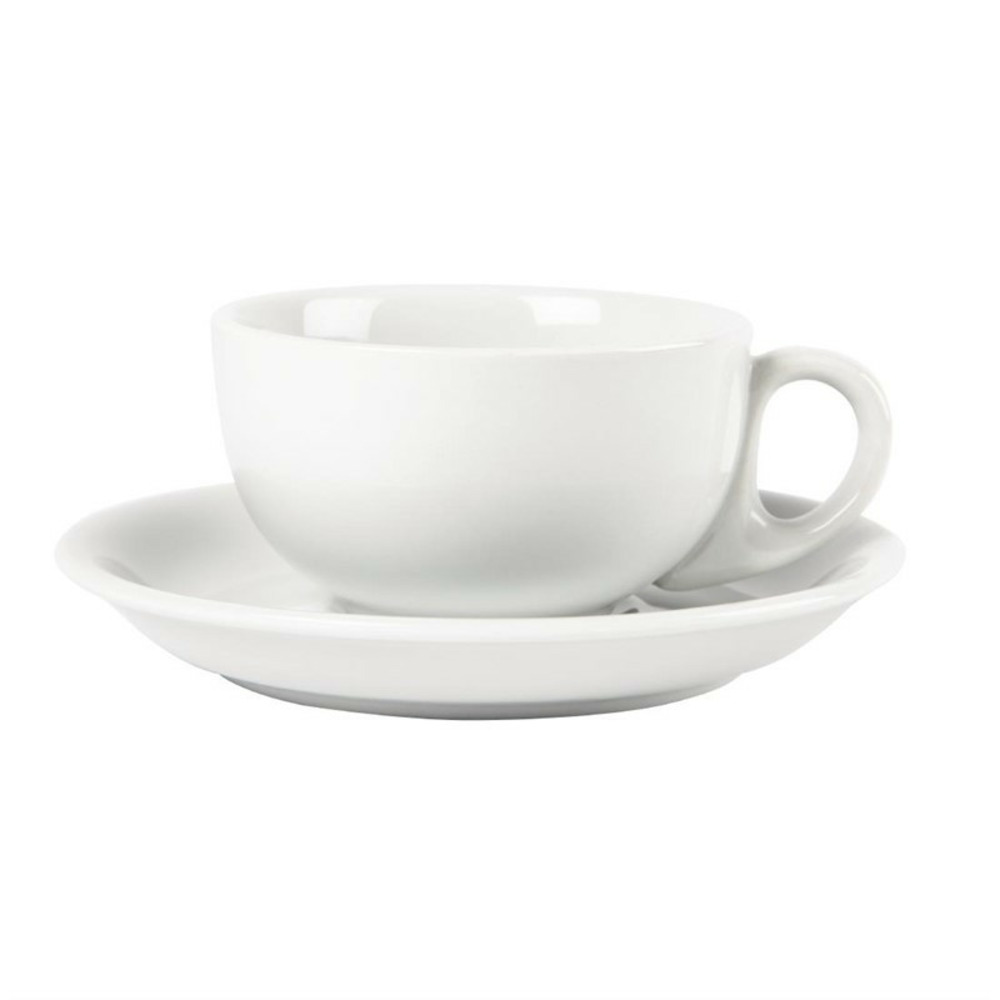 Soucoupes pour tasses à cappuccino blanches olympia - lot de 12