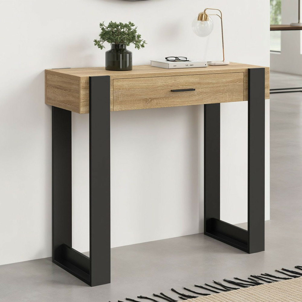 Console 1 tiroir phoenix bois et noir